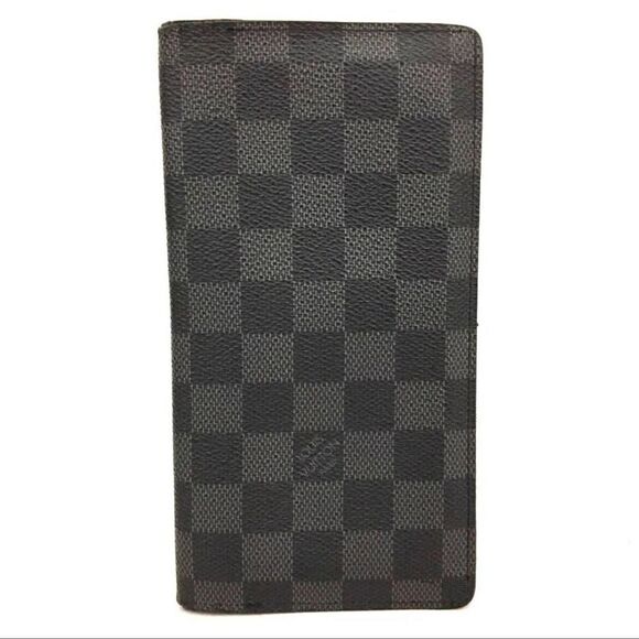 Authentic Louis Vuitton Damier Graphite  Long Wallet Purse/TA2172.